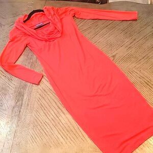 A PEA IN THE POD maternity midi coral dress XS